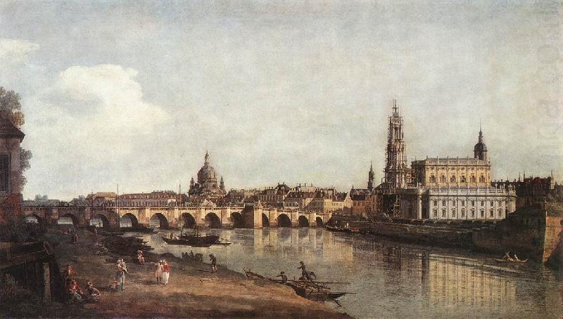 BELLOTTO, Bernardo View of Dresden from the Right Bank of the Elbe with the Augustus Bridge china oil painting image